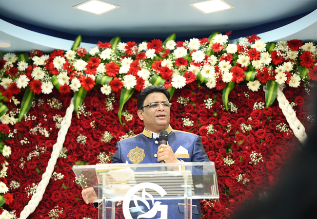 Bro Andrew Richard celebrates his 60th Birthday with grandneur amidst a large number of devotees here on Sunday, 16th, 2023, at Grace Ministry Prayer Centre Budigere in Bangalore with a myriad of wishes.